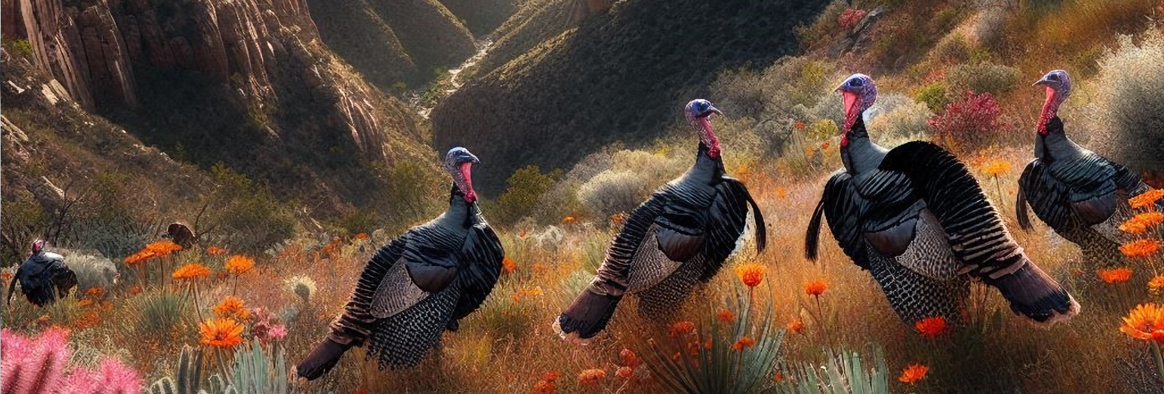 Wild Turkeys and Wildflowers